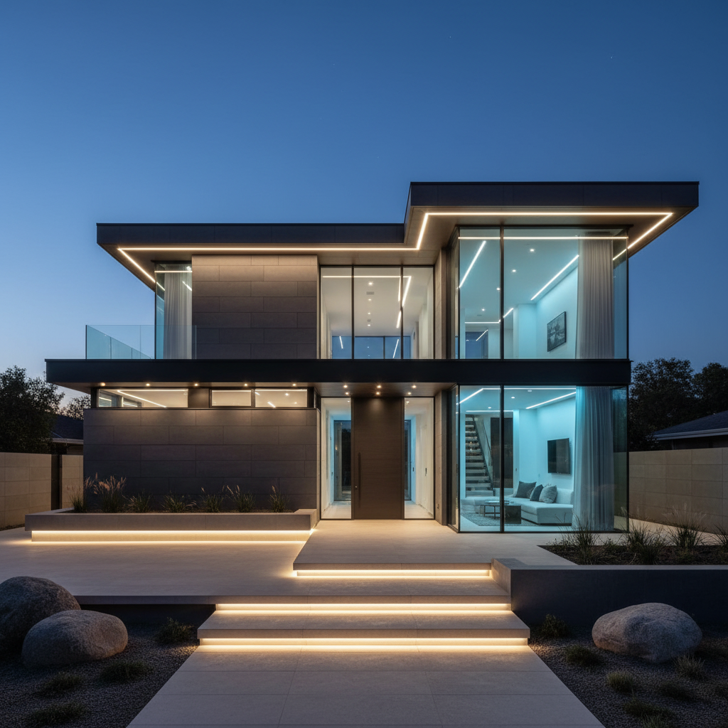 Modern home with professional LED accent lighting