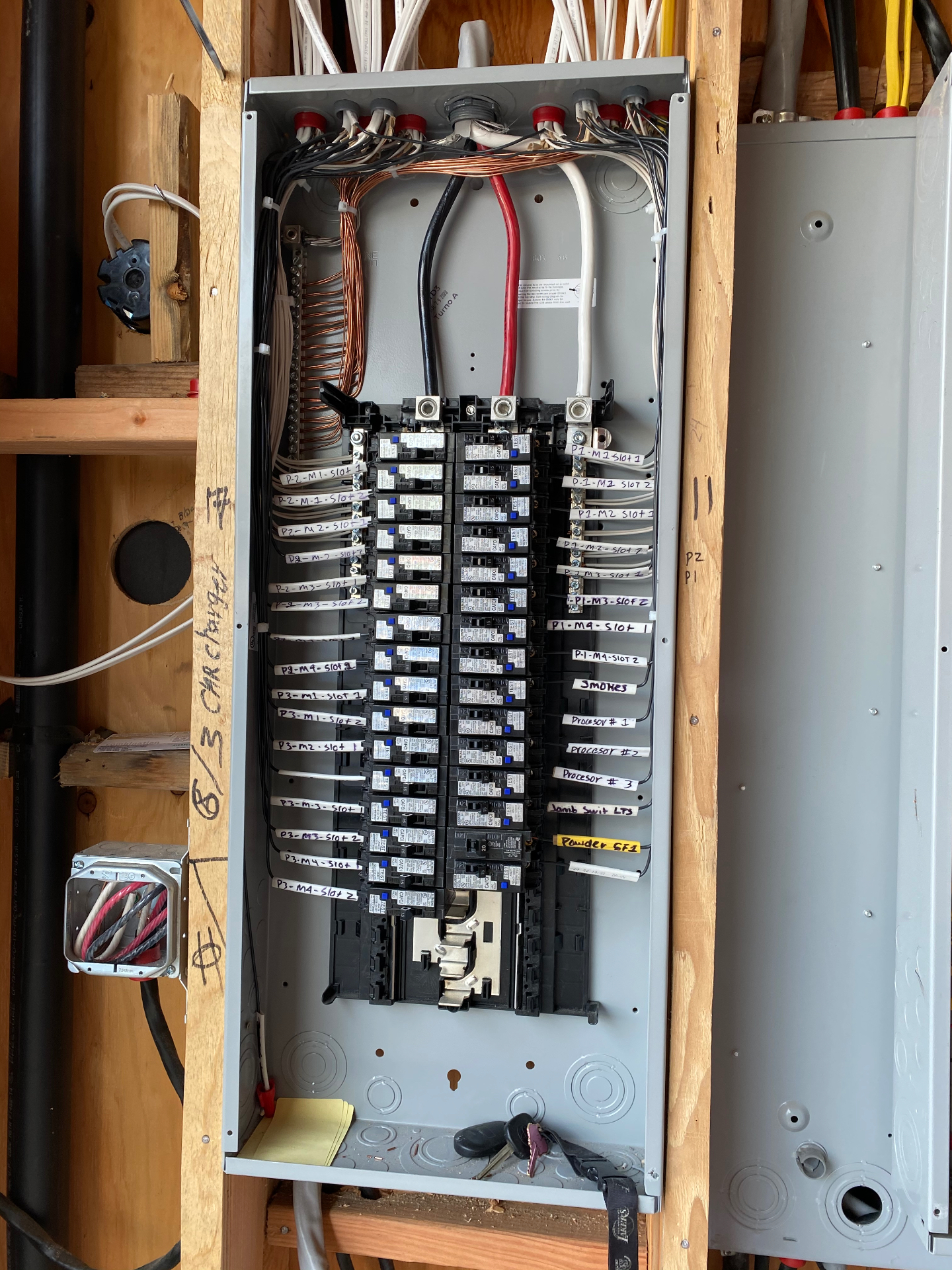 Electrical panel with clean professional wiring